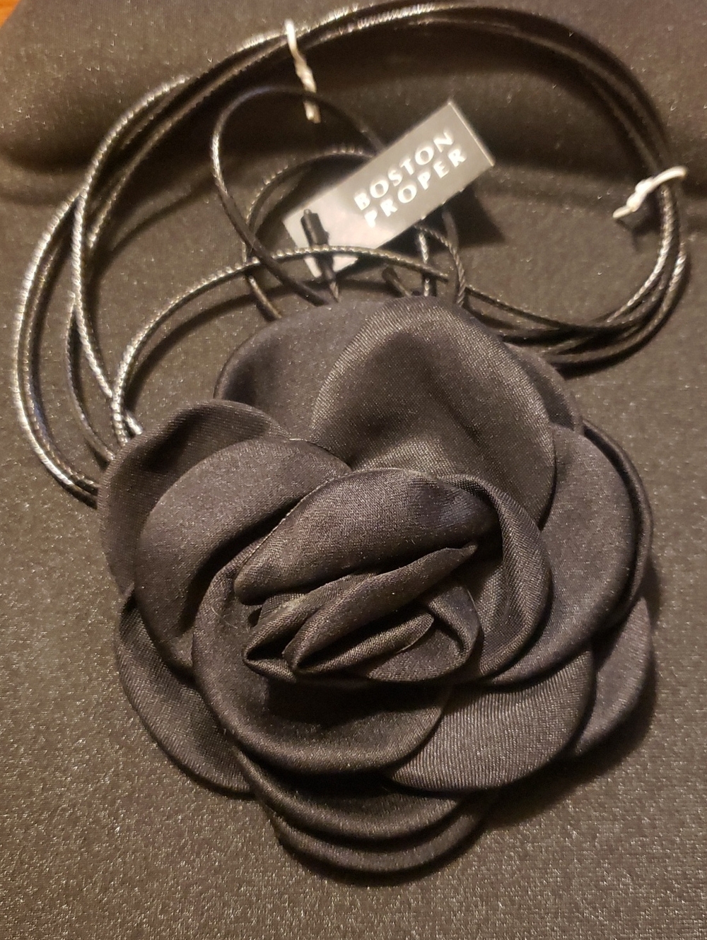 Boston Proper - Floral Wrap Choker, Color Black, NWT.